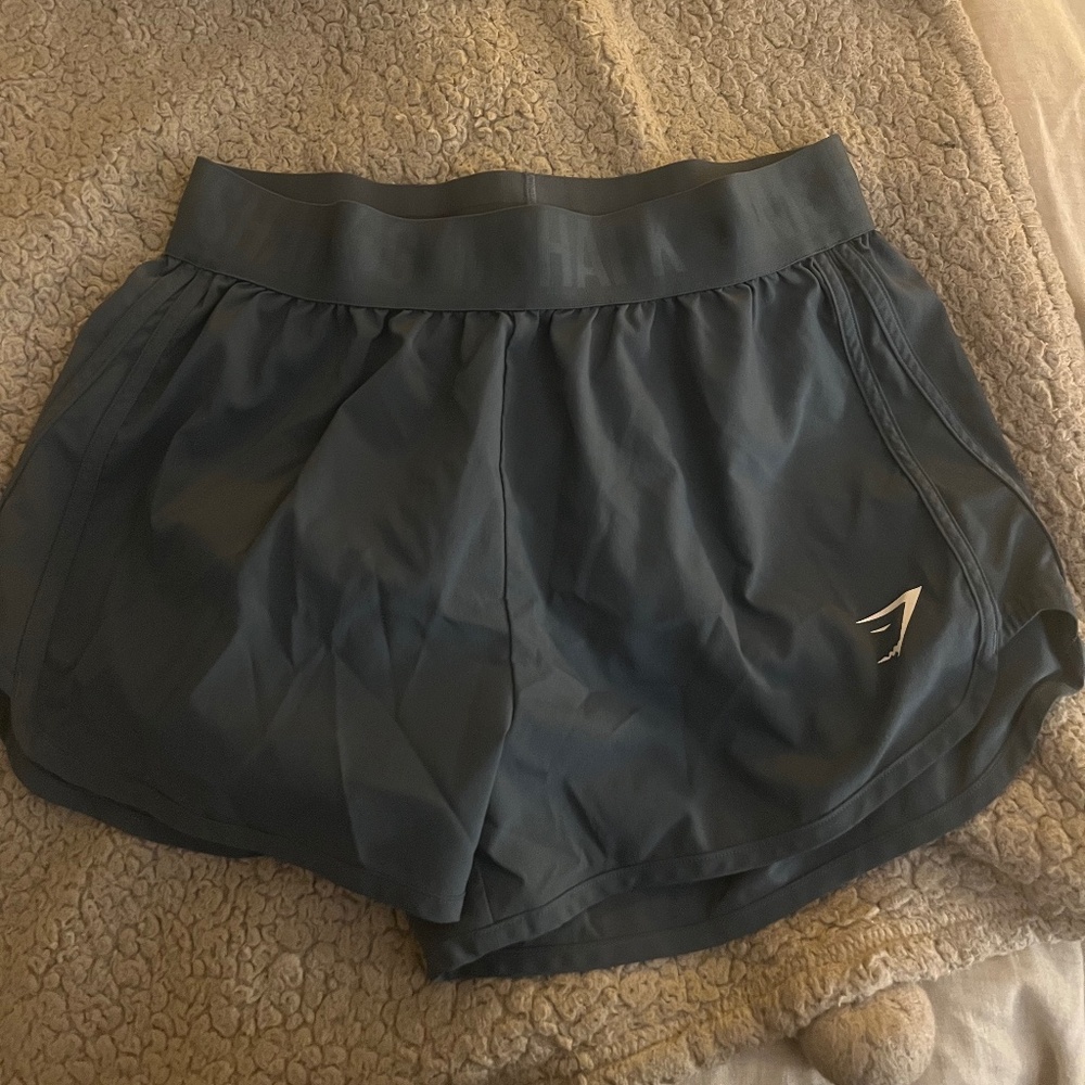 Gym Shark training shorts in dusty blue- M